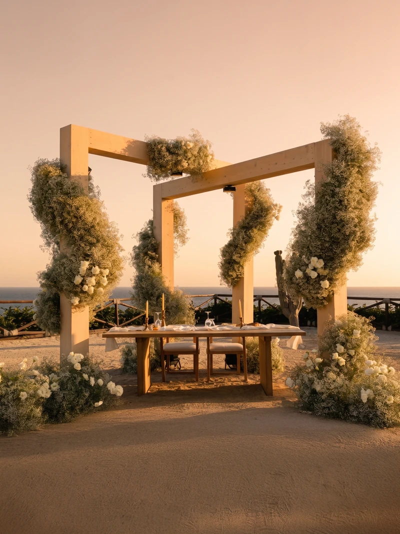Premium outdoor destination wedding reception design