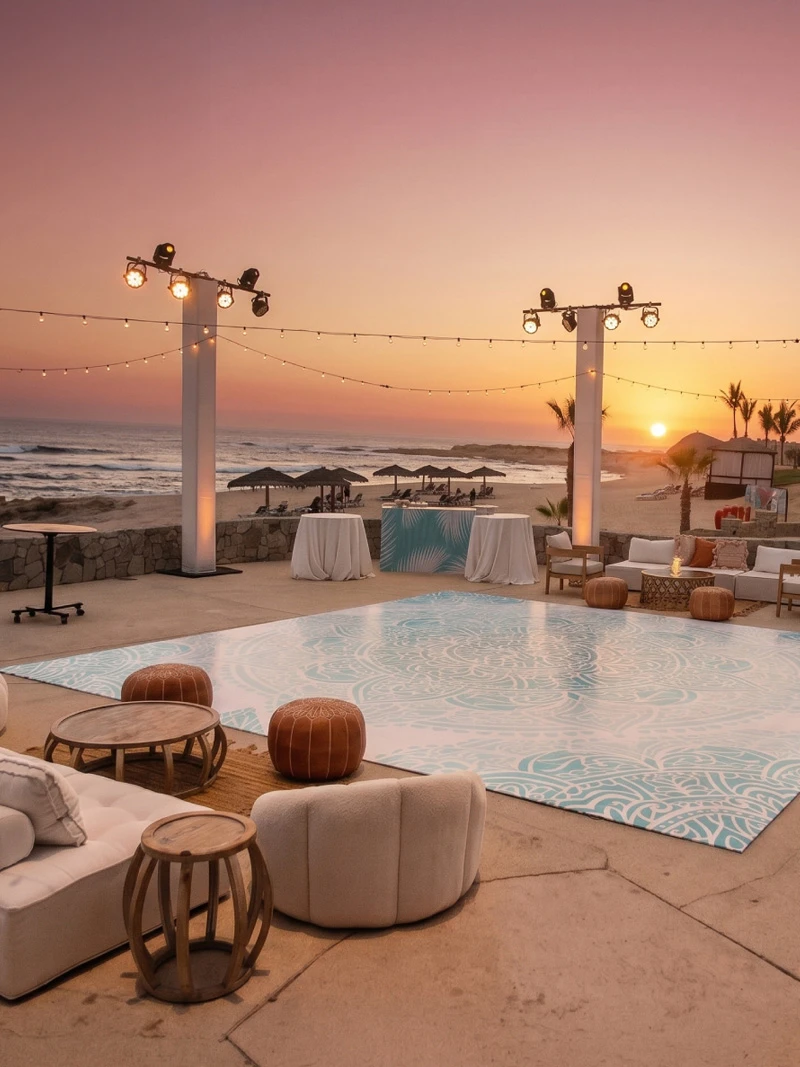 Full scale wedding venue production and site management in Los Cabos