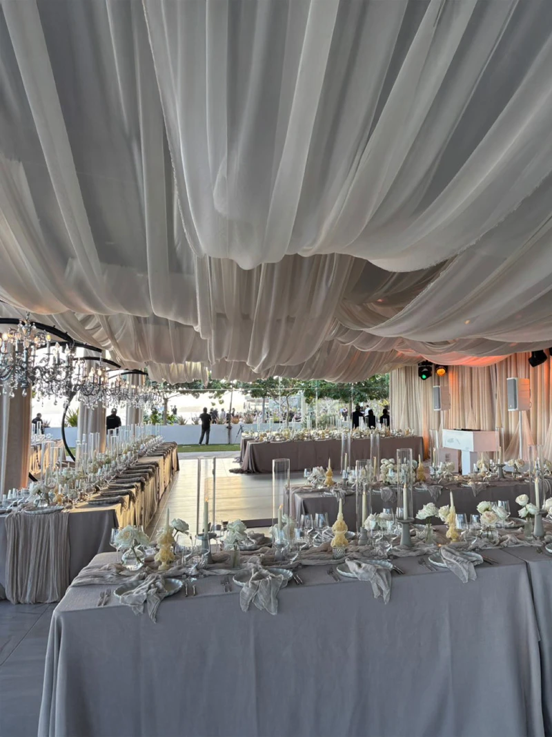 Ground support and heavy rigging installation for coastal wedding ceremonies